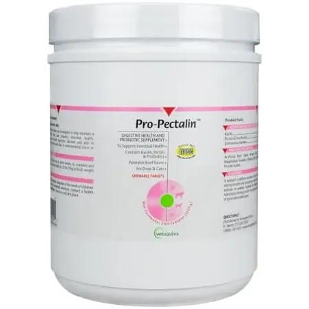 Vetoquinol Pro-Pectalin Chewable Probiotic Tablets for Pets, 250 Count